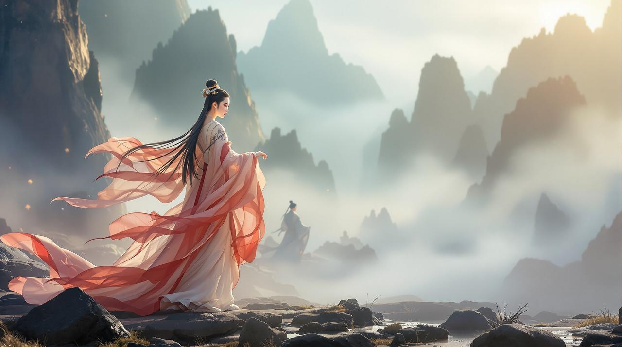 《凌霄诀》古装大剧海报画面，仙侠风格场景
